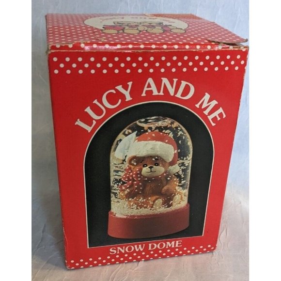 80s Snow Globe Lucy Bear Vtg Enesco Dome Christmas Rigg Teddy And Me  1982 Boxed - Picture 10 of 12